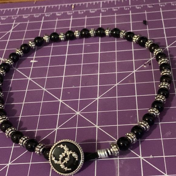 Black and silver Button Chocker/ bracelet - Picture 3 of 3